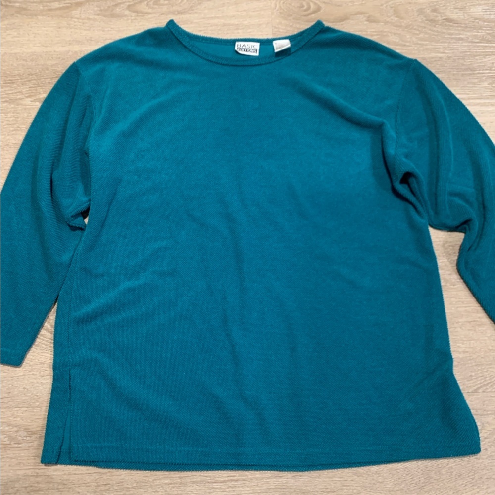 Basic Editions Teal Sweater Size M